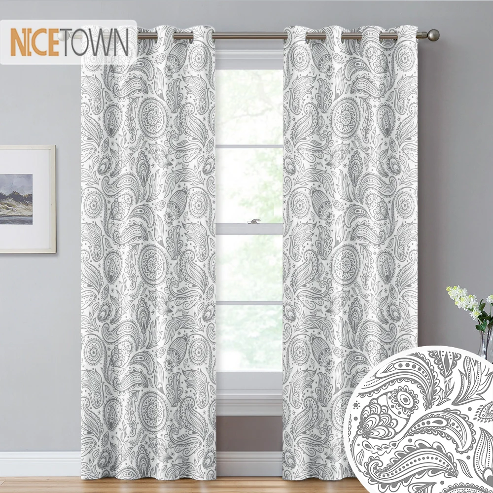 Светонепроницаемые шторы nictown цветочный принт Пейсли в стиле бохо оконные