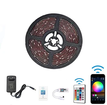

RGB LED Strip Light SMD 2835 5M Waterproof RGB Tape DC 12V Ribbon Diode led Strips Light Flexible Stripe Lamp IR WIFI Controller
