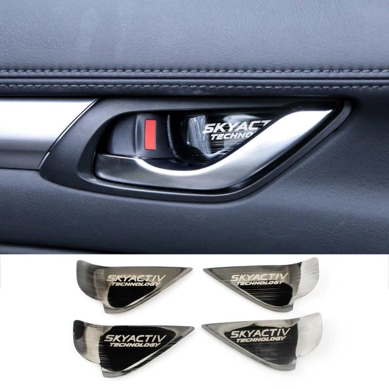 Car Interior Door Handle Bowl Trim Cover Sticker For Mazda 2 3 6 <br />Demio CX3 CX 5 CX5 CX 5 CX7 CX9 MX5 Axela ATENZA 2017 2018 2019-in <br />Interior Mouldings from Automobiles