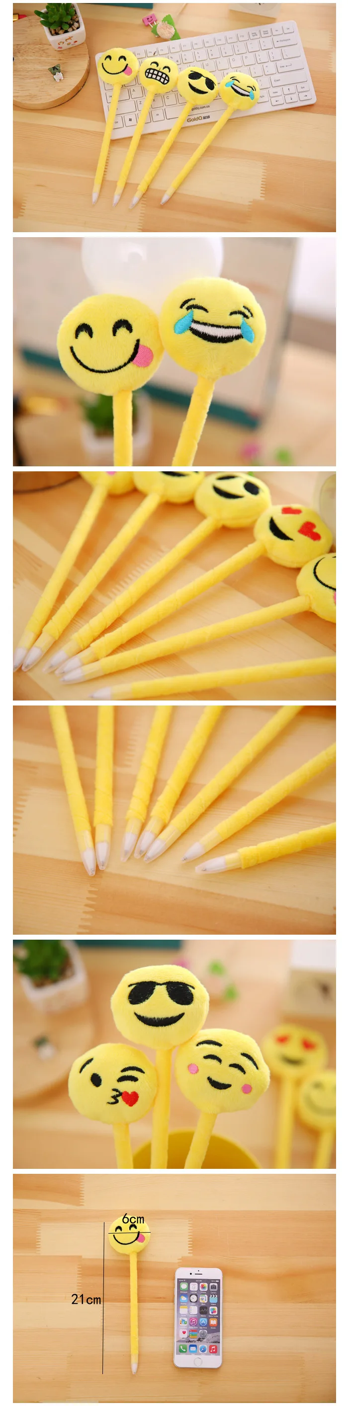 C401 Stationery Creative Cute Fashion Cartoon Expression Ballpoint Pen Plush Cute Students Supplies Prizes Gift