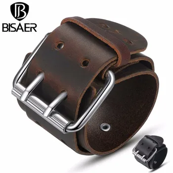 

Handmade Fashion Wide Genuine Brown / Black Cuff Leather Bracelet & Bangles Braided Wristband Unisex Adjustable Men Jewerly