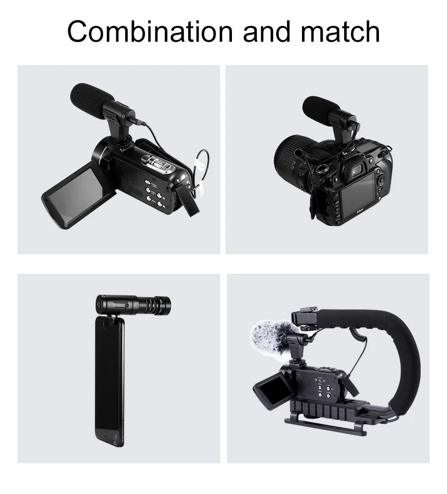 MAMEN Phone Microphone Mini Portable 3.5mm Condenser Phone Video Camera Interview Microphone With Muff For iPhone Samsung Mic