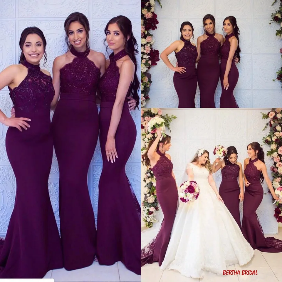 plum bridesmaids dresses