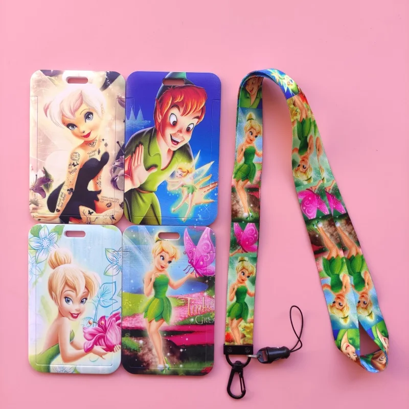 Disney Tinker Bell Girls Card Holder Business Badge Card Case Frame ABS Employee Case Student Lanyard Name Holder wallet card holder credit card holder card holder card wallet id card case business card holder id card holder document card wallet wallet card bag
