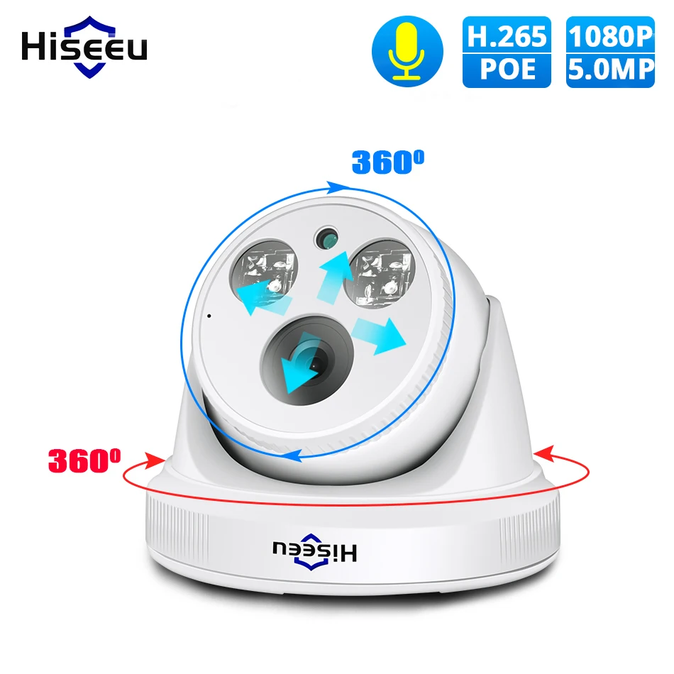 Hiseeu 2MP 5MP POE ip-камера H.265 1080P Bullet CCTV ip-камера ONVIF для POE NVR системы внутреннего видеонаблюдения для дома IR Cut