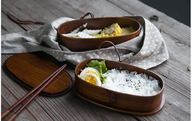 Контейнер для еды Ланч-бокс для детей ивовые двухслойные bento box деревянное домашнее украшение аксессуары