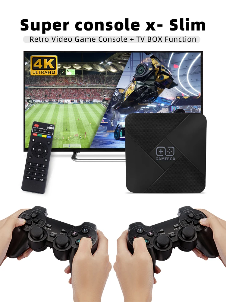 DATA FROG Retro Video Game Console 4K HDMI-Compatible TV Game Stick Android TV Box 50+ Emulators 40000+ Game For PS1/PSP/GBA/N64
