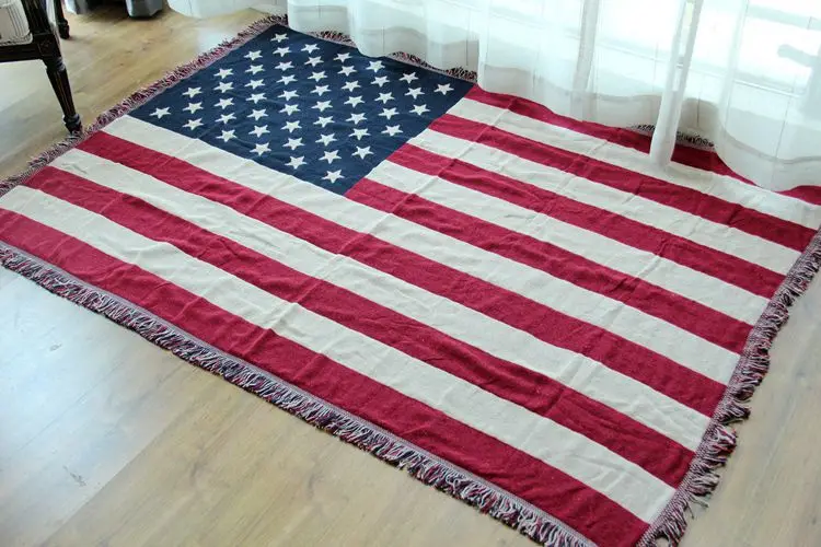 Американский флаг, диван, одеяло, Рождественское украшение для дома, подарок, кровать для путешествий, кондиционер, покрывало, ковер с кисточками