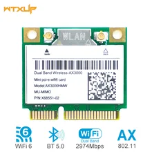 2974 Мбит/с Wi-Fi 6 AX3000 Беспроводной Половина Mini PCI-E беспроводная сеть Wi-Fi карты Bluetooth 5,0 802.11ax/ac 2,4 ГГц/5 ГГц адаптер MU-MIMO