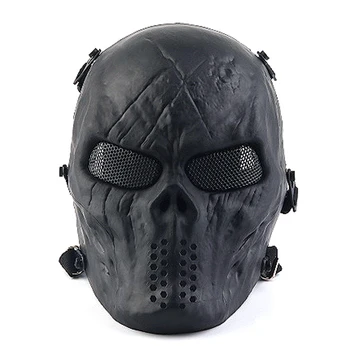 

Black Outdoor Sport Full Face Protection Mask Skull Paintball CS Adjustable