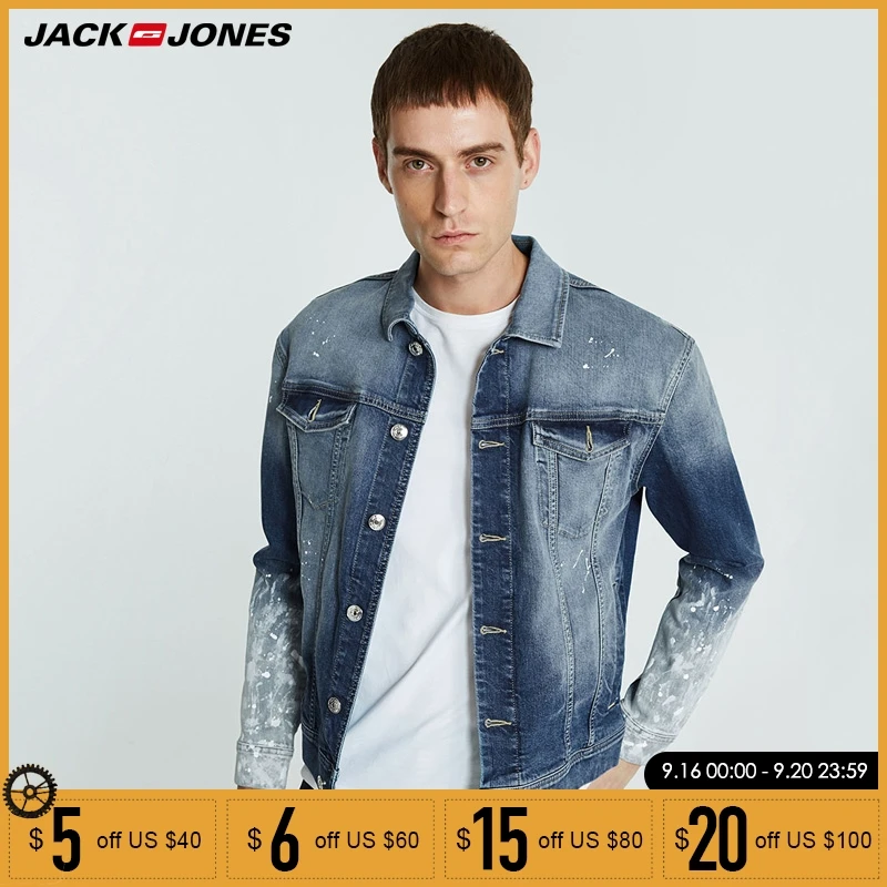 

Jack Jones Men New Casual Denim Coat Jacket |218357501