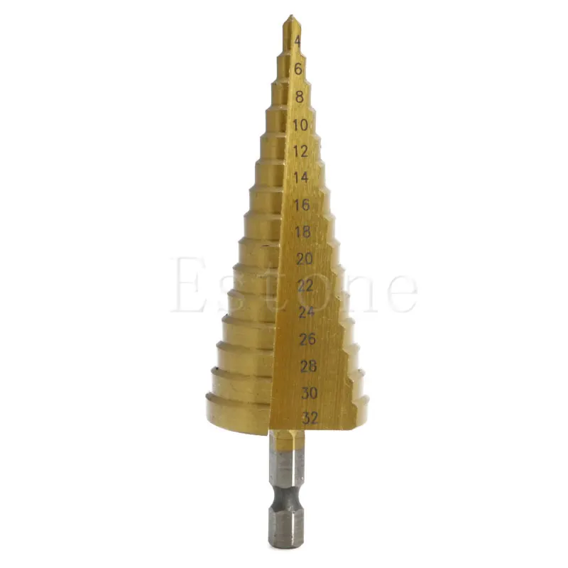 

1Pcs Titanium HSS Steel Step Drill Bit Hole Cutter Tool 4-32mm