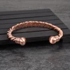 Twisted Pure Copper Magnetic Bracelet Adjustable Health Energy Bangles Arthritis Pain Relief Open Cuff Jewelry Women Resizable 4