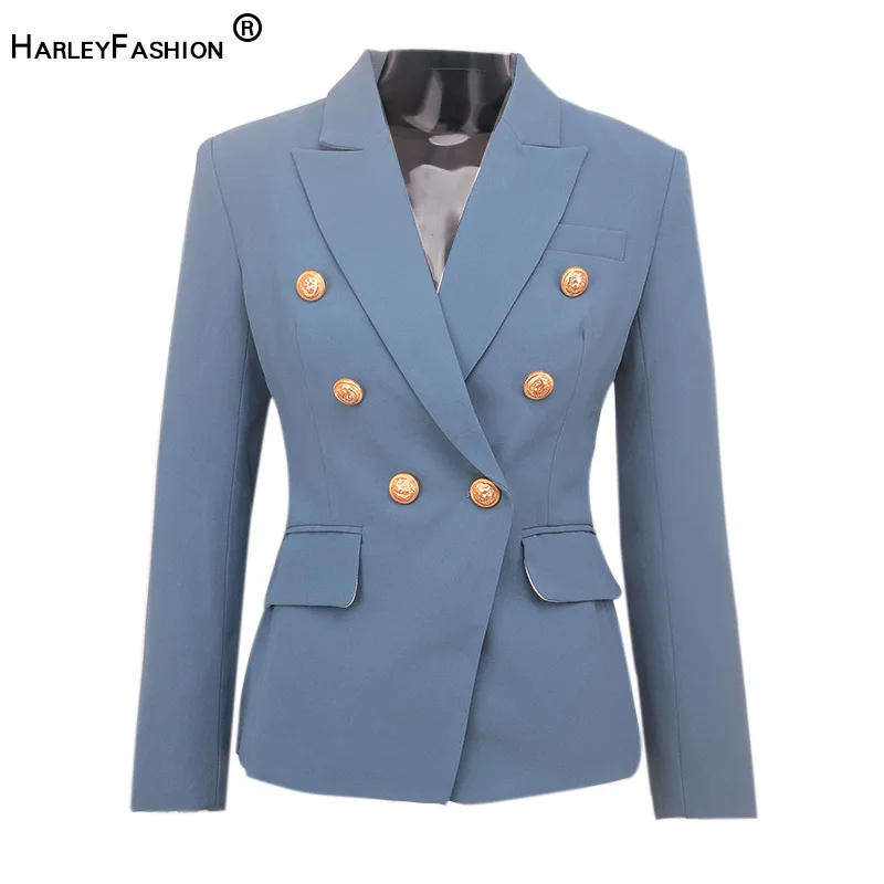 

Spring Design Women Fitness Blazer Solid Color European American Quality Jacket Casual Blazer