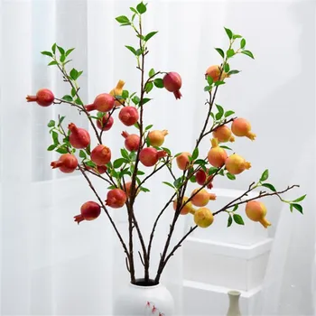 

7Pcs/Lot Fake Long Stem Pomegranat 38.19" Length Simulation Foam Fruit for Wedding Home Shop Decorative Photography Props