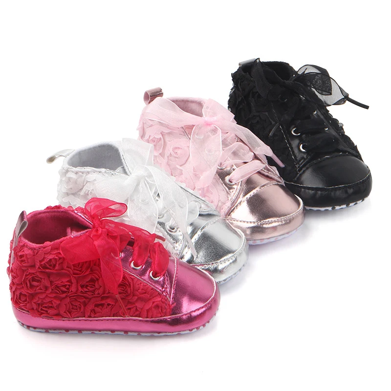 От 0 до 18 месяцев; обувь для новорожденных девочек; для малышей; мягкие пинетки для новорождённых; цвет розовый, золотой; детские пинетки