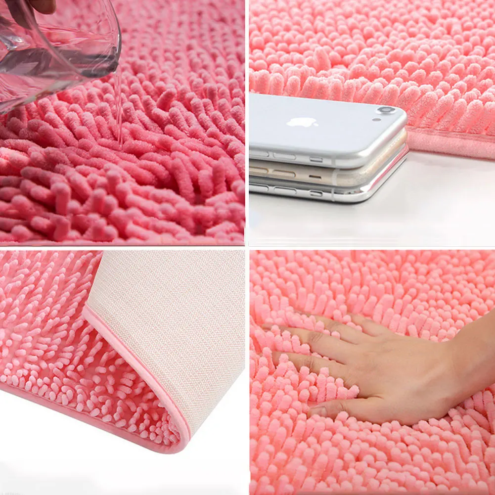 Коврик для ванной комнаты из синели оранжевого и красного цветов 60 см х 40 очень