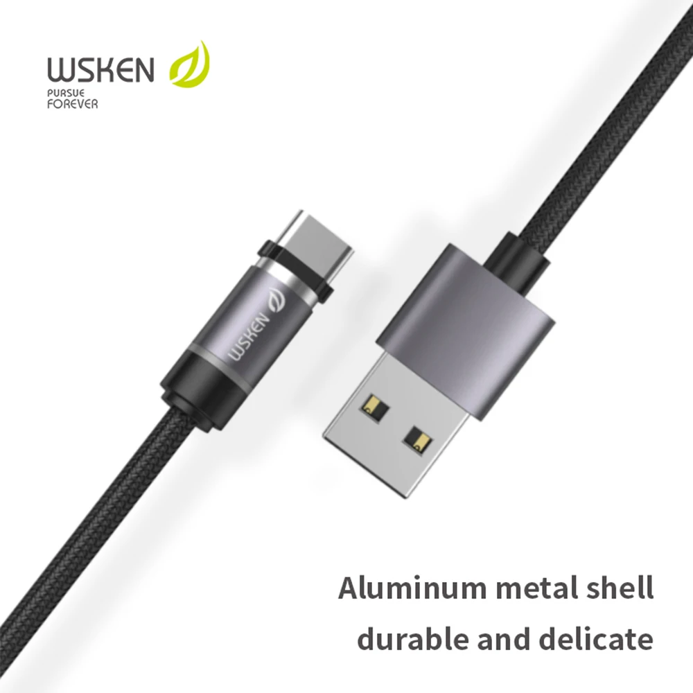 Магнитный usb-кабель Wsken для зарядки, кабель USB C type C для iphone, Магнитный зарядный микро-кабель для samsung, шнур для мобильного телефона