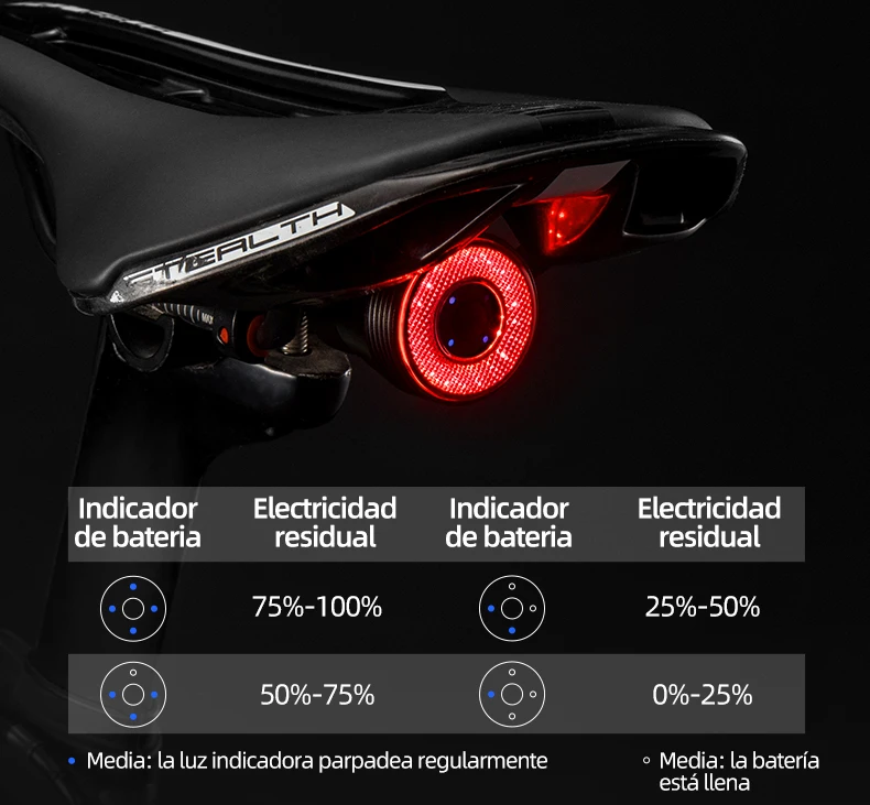 ROCKBROS-Luz inteligente para automóbil, para bicicleta, con sensor de freno IPx6, resistente al agua, foco trasero LED de carga, accesorios Q5