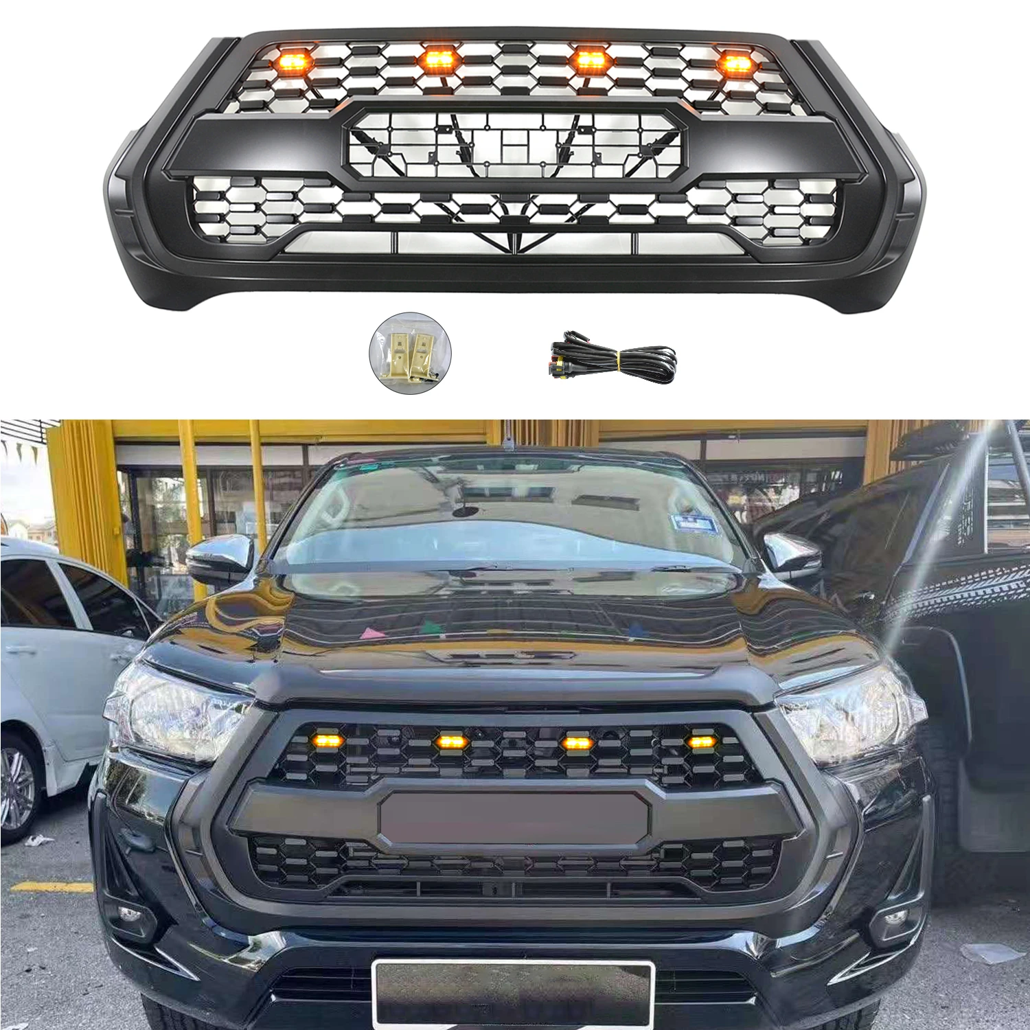 Modified New Racing Grills For Hilux Grill For Hilux Revo 2021 High Quality Front Bumper Mesh Racing Grille Cover Front Grill Racing Grills Aliexpress