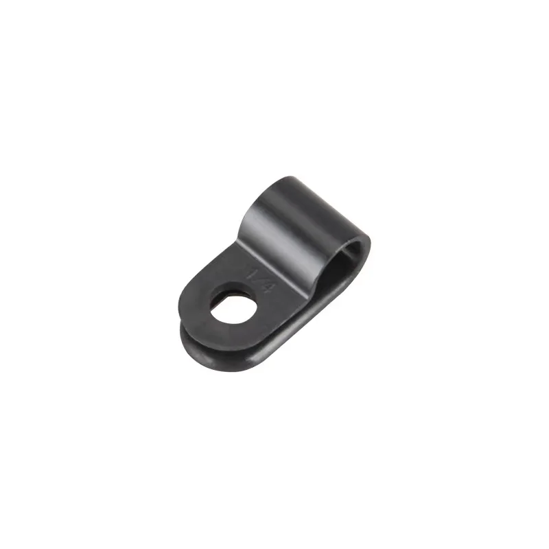 Black Plastic R-type Cable Clamp Organizer Cord Clips for Wire 1/4 inch Water Pipe Management 10Pcs cable organizer cable clip cable clamp