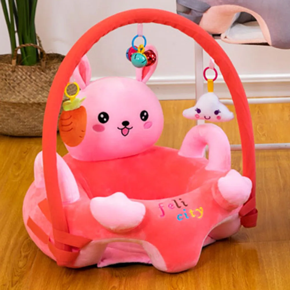 Sofa Set Support Seat Cover Baby Plush Chair Cartoon Learning Sit Plush Chair Toddler Nest Puff Washable With Rod Toys No Filler
