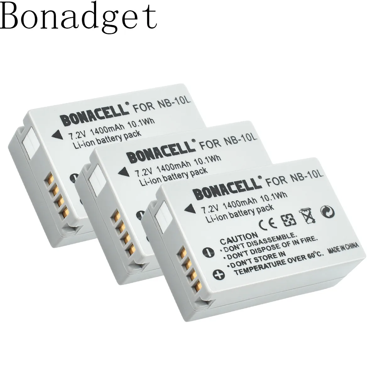 Bonadget 7,2 V 1400 мА/ч, NB-10L NB10L NB 10L Батарея для Canon G1X G15 G16 SX40HS SX50HS SX60HS SX40 SX50 SX60 Камера Батарея