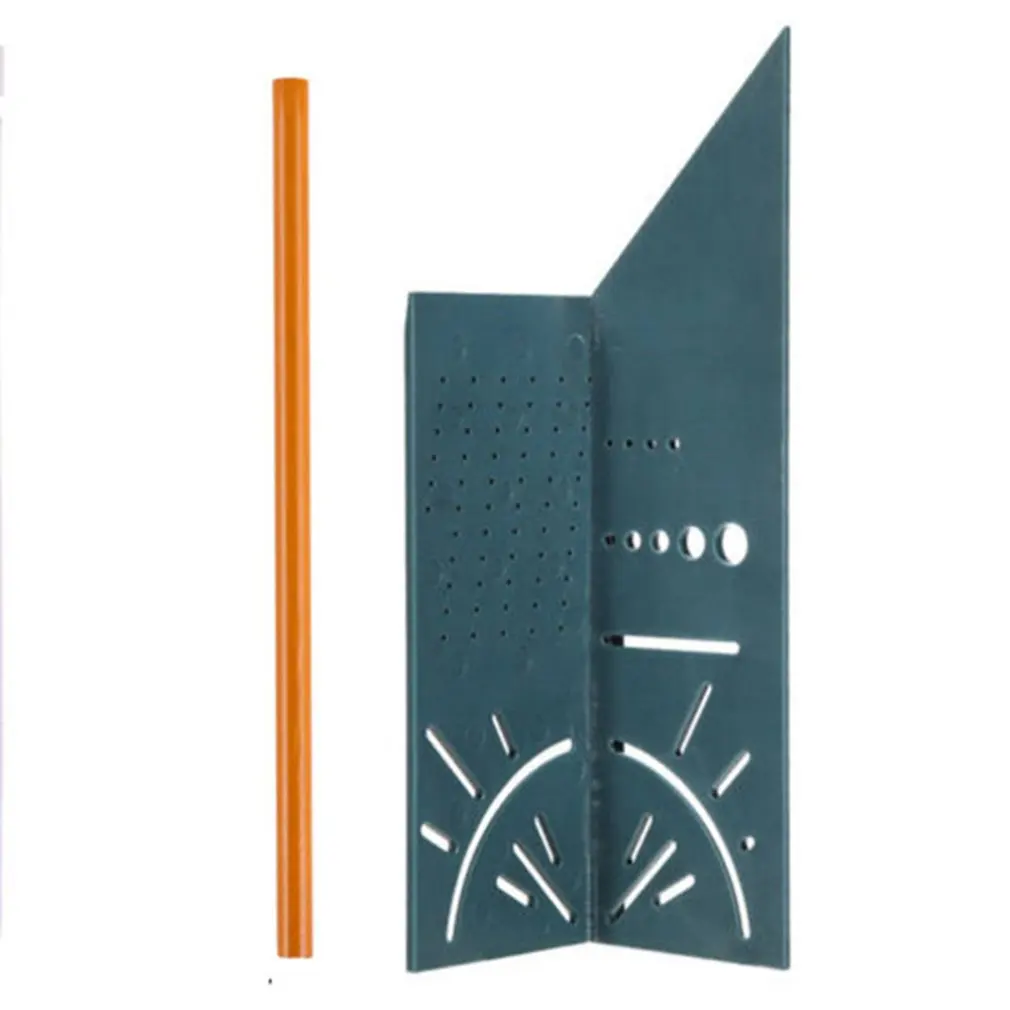 Деревообработка 3D Mitre угол измерения квадратный размер измерительный инструмент с манометром и линейкой инструменты - Цвет: Серый