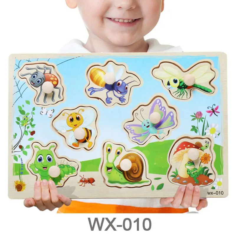 WX-010 Детские игрушки Монтессори деревянная головоломка мультфильм транспортное средство морские животные головоломка доска 12 наборов обучающая деревянная игрушка Подарки для детей - Цвет: WX-010