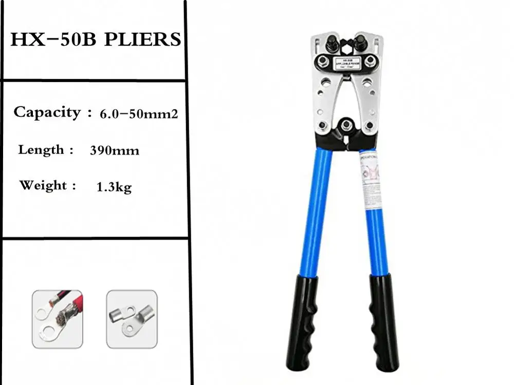 

Professional large crimping wire tool pliers cable hex crimper tools hand terminal crimp plier for 6-50mm 1-10AWG wire