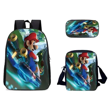 

New Backpack for Kid Girl Boy Cartoon Anime Schoolbag 3pcs Set School Backpack Escolar Infant Kids Bag