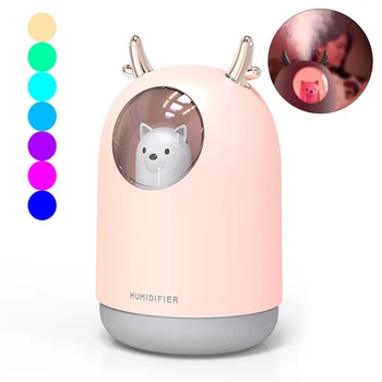 

300 MLUSB Air Humidifier Aromatherapy Essential Oil Car Diffuser Ultrasonic Mist LED NightLight Humidifier Fogger Christmas Gift