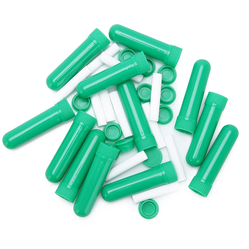 12 шт. эфирные цветные пластиковые пустые носовые ароматерапевтические трубки ингаляторов, палочки, носовой контейнер с фитилями для носа масла - Цвет: as pic