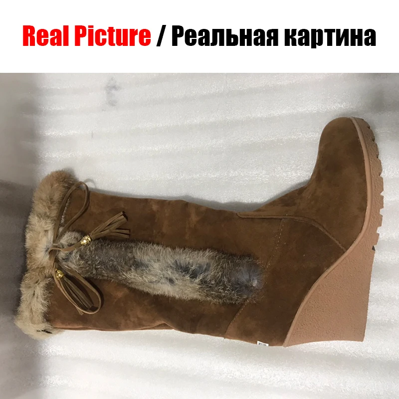 Женские сапоги на танкетке DoraTasia большие размеры 35 42 зимние теплые до колена с