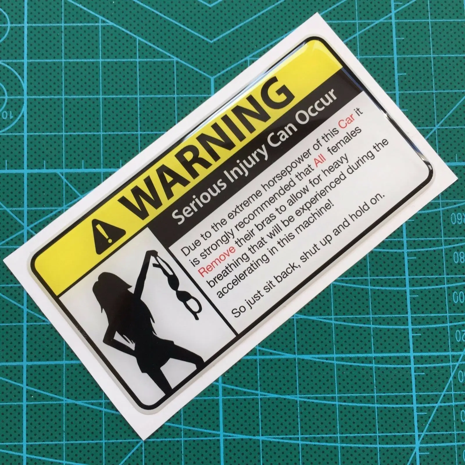 

Warning Decals Fun Warning Car 3d Domed Emblem Decal Sticker PVC Vinyl Reflective Stickers