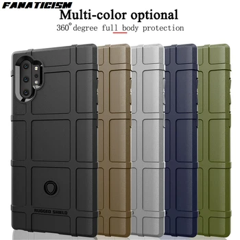 شراء 100 قطعة وعرة الألياف درع ماتي المطاط الحال بالنسبة لسامسونج غالاكسي نوت 10 زائد نوت 10 قضية مكافحة سقوط صدمات درع غطاء الهاتف