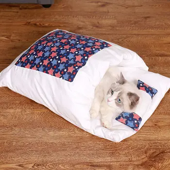 

Warm Cat Sleeping Bag Removable Cat Bed Winter Warm Cat House Small Pet Bed SP99