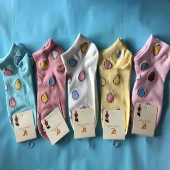 

Candy Color Cartoon Printing Autumn And Winter Socks Comfortable And Breathable High Quality Ladies Socks Wholesale 5pair/lot