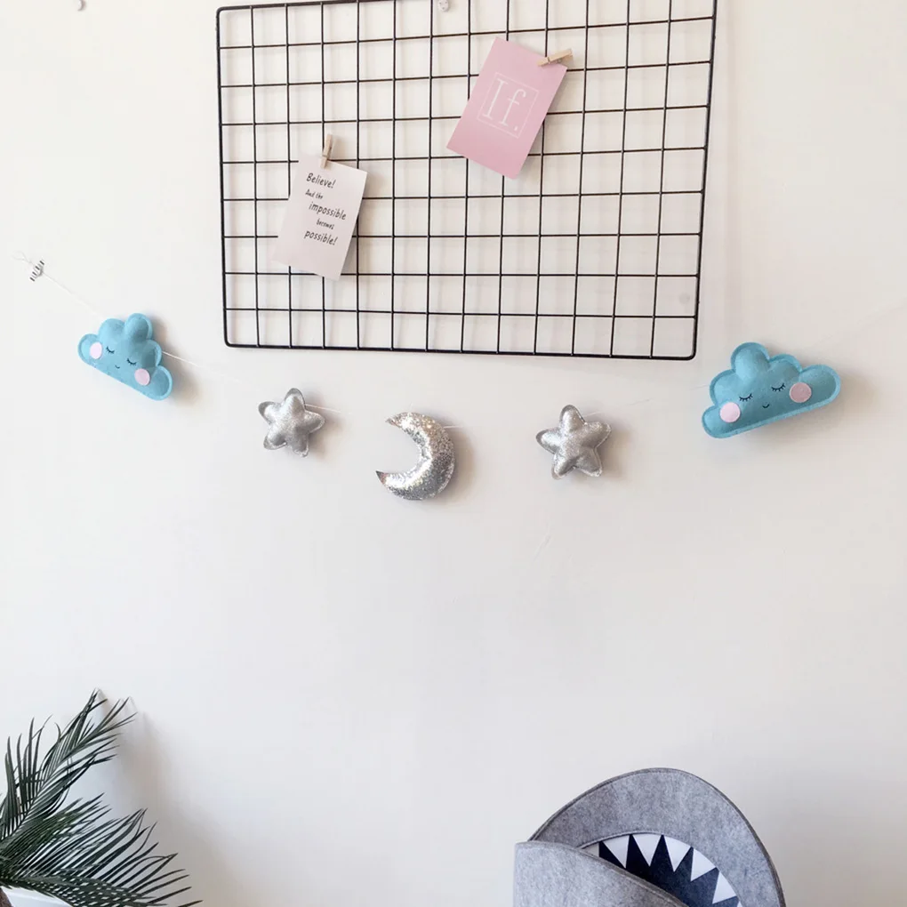 Nordic Felt String Cloud Garland Party Banner Kids Room Hanging Wall Decor Tent Bed Baby Shower Bunting Ornament | Дом и сад