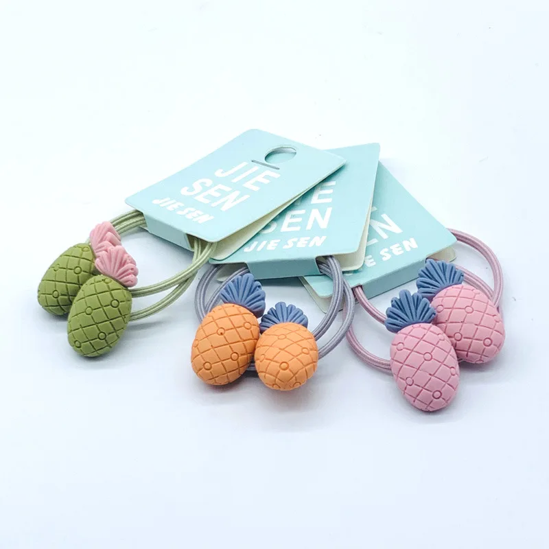 Diademas coreanas con fruta de piña para niñas, bandas goma elásticas para lazos, accesorios para el Anillo para el cabello, cuerda - Accesorios para la ropa
