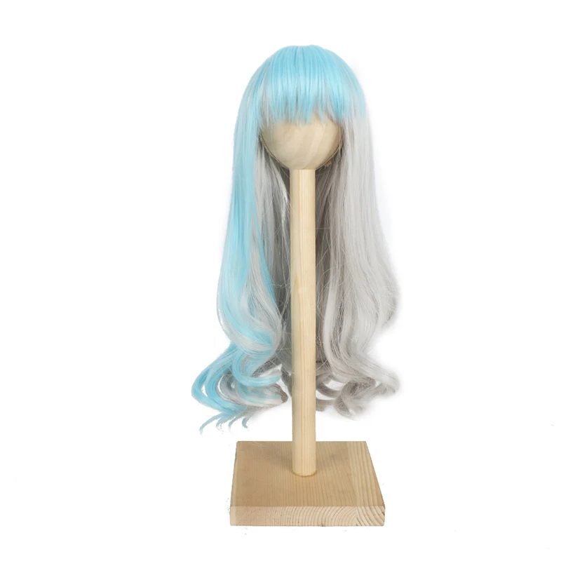 MUZIWIG bjd 1/3 термостойкий синтетический парик для куклы-ребенка волосы Ледяной Синий и серебристо-серый Смешанная волнистая прическа с челкой для парики для кукол