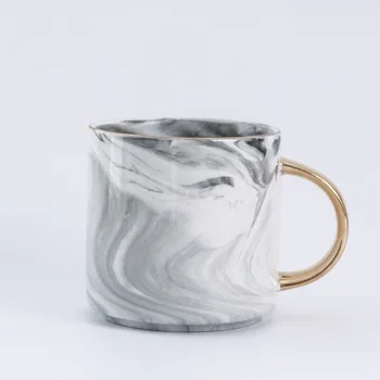 

350ML European Style Gold Foil Edge Marbling Mug Office Coffee Ceramic Cup