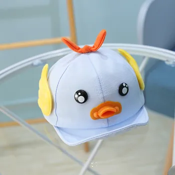 

2020 Newborn Baby Baseball Cap Soft Adjustable Sun Protection Trucker Hat with 3D Duck Design for Spring Summer