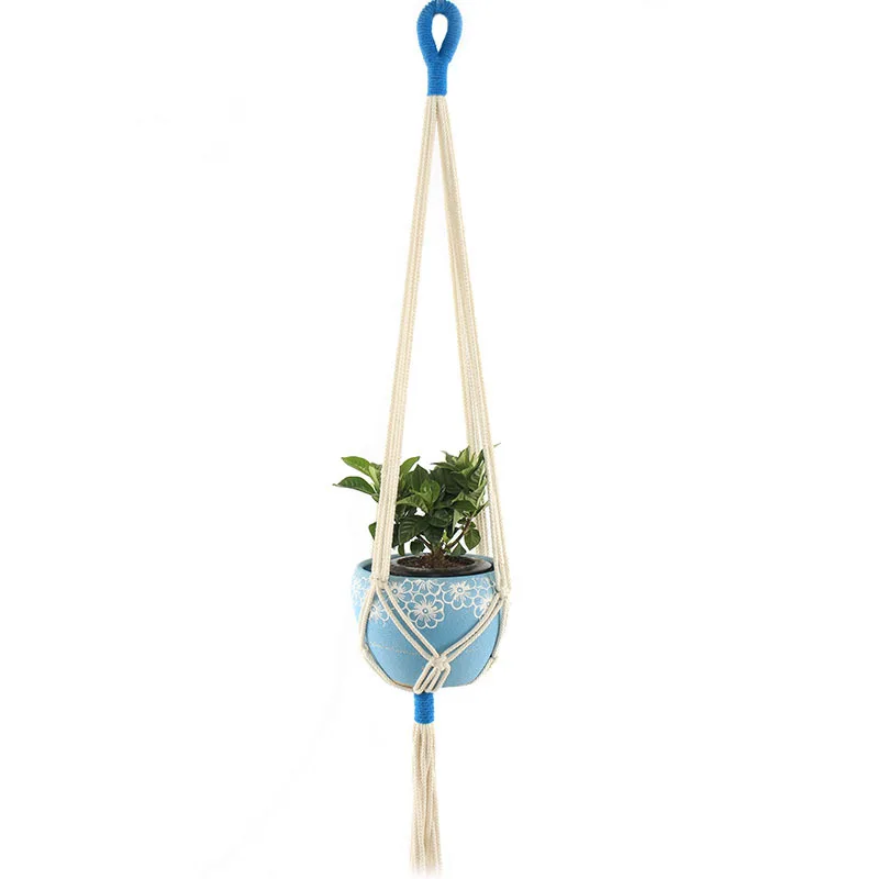 YH Color Cotton Rope String Bag Gardening Green Flowerpot Hemp Rope Hoisting Net Flowerpot Hanging Basket String Bag