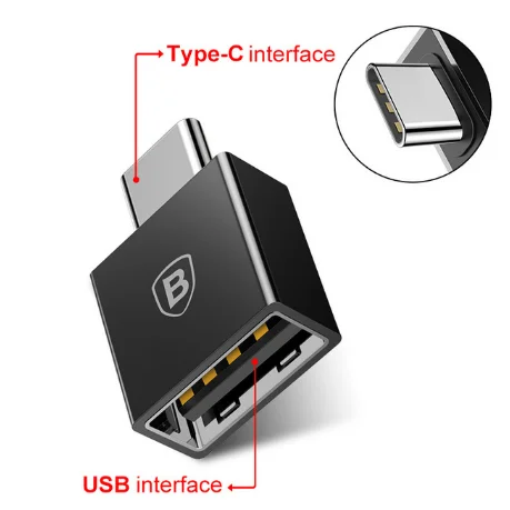 Baseus usb type C OTG адаптер USB C штекер для Micro USB Женский Кабельные конвертеры для Macbook samsung S10 huawei USB для type-c OTG - Цвет: Type-C to USB
