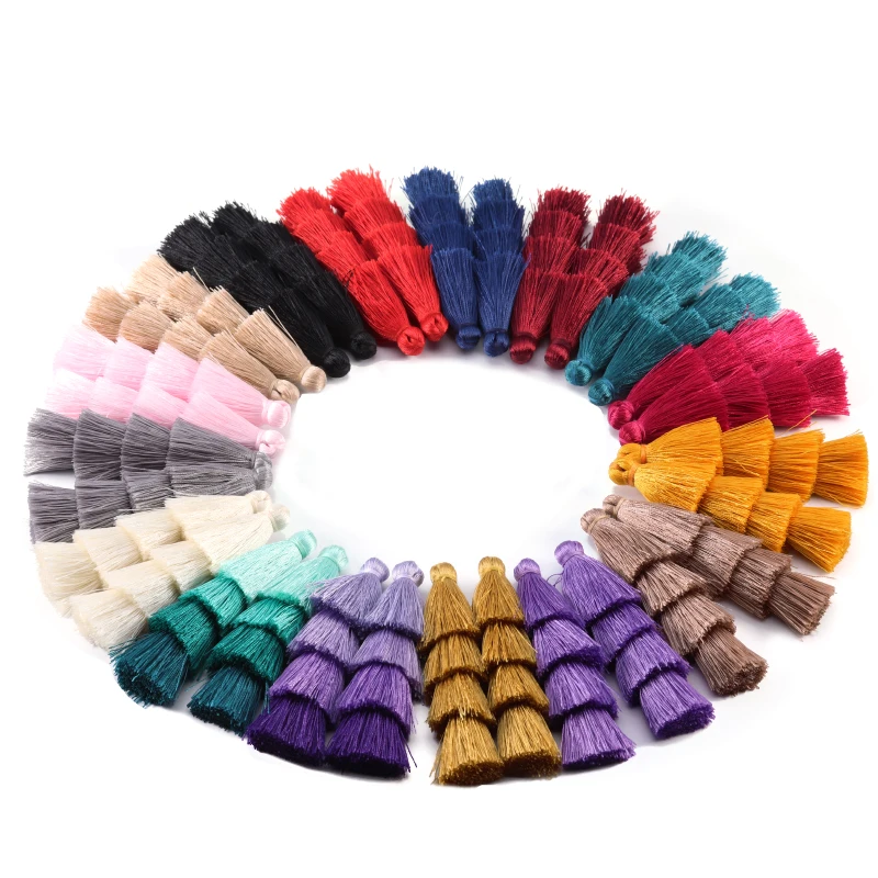

4 шт./лот 85 мм четырехслойная хлопковая кисточка для изготовления ювелирных изделий своими руками Висячие петли серьги кисточки подвески