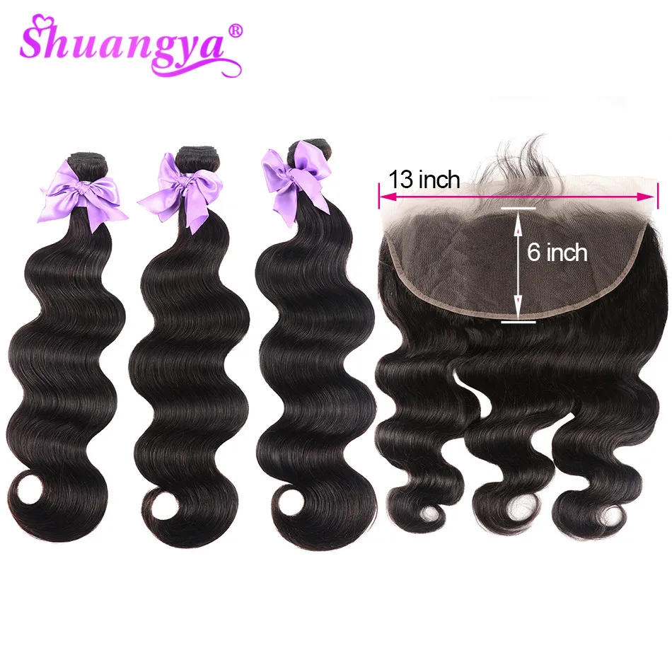 Malaysian Hair Bundles With Frontal Body Wave Human Hair 13x6 Lace Frontal Closure With Bundles Remy Frontal With Bundles