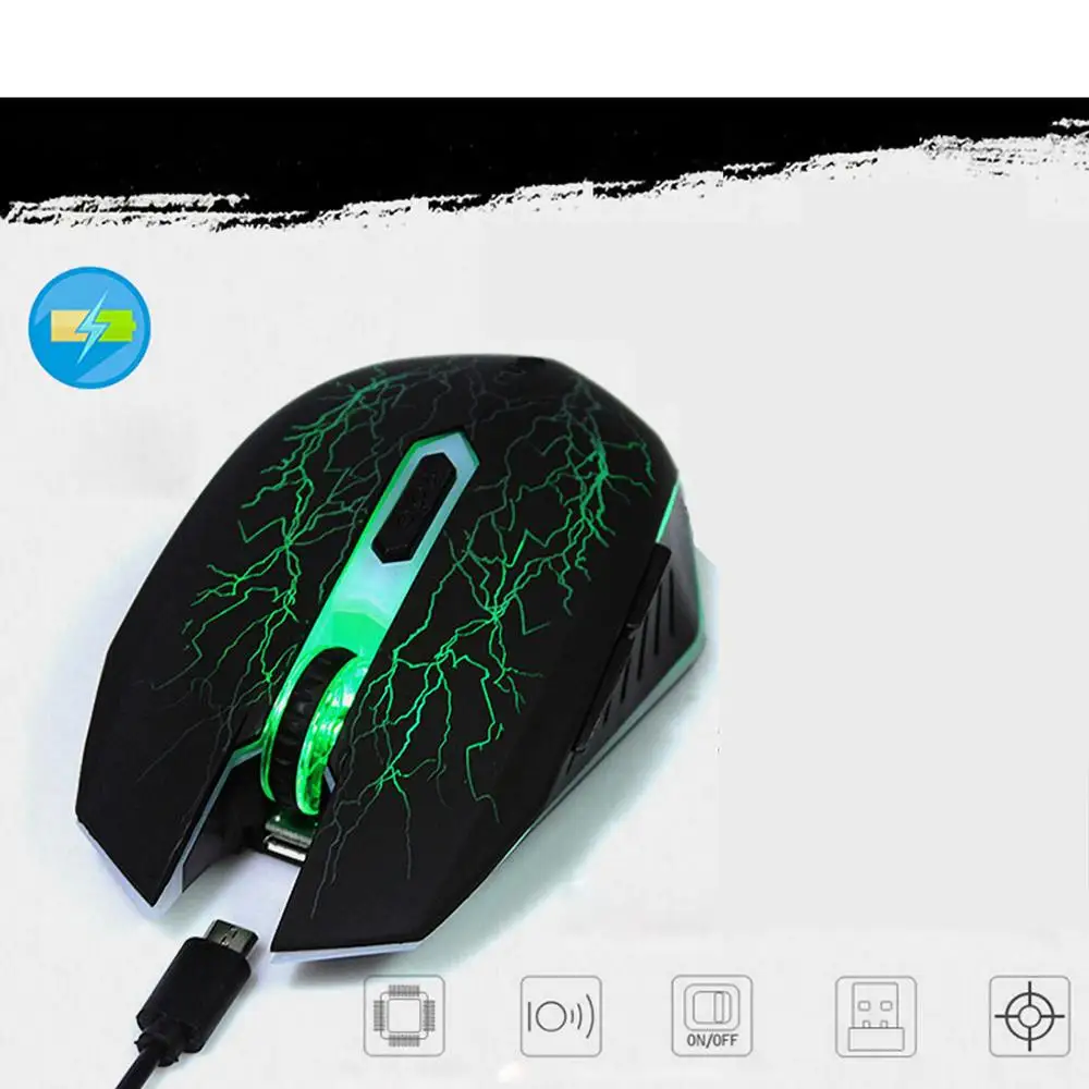 USB перезаряжаемая беспроводная мышка Бесшумная оптическая мышь 6 ключей Игровые Мыши 1600 dpi встроенный аккумулятор для ПК ноутбук Бесшумная