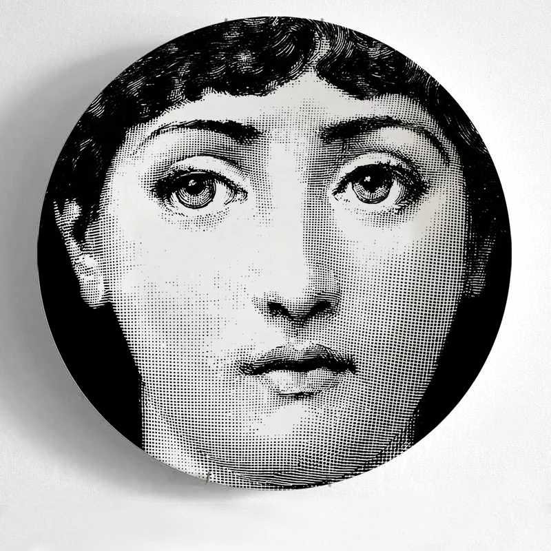 Европейский Миланский стиль Великолепные Редкие тарелки Fornasetti Lina лампочка лицо rosenthal Piero Fornasetti настенные декоративные 8 дюймов блюдо - Цвет: 27