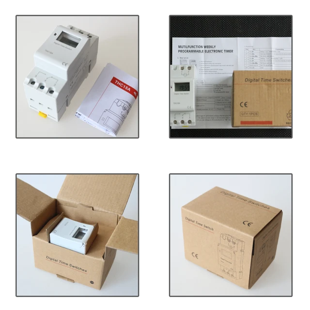 Timer Digitale THC15A 12V 16A - Programmabile Settimanale, LCD, Montaggio Su Guida DIN 35mm, Per Automazione - Foto 9